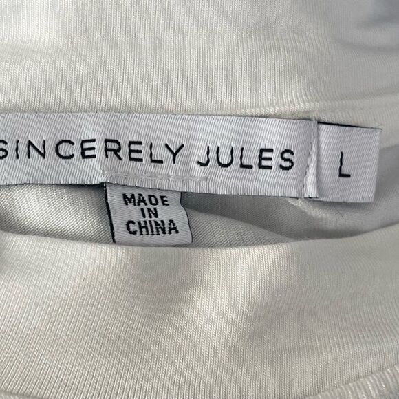 Sincerely Jules 2 piece French Terry Blue Overalls and Tee Sz: Lg Color: Lt Blue - Picture 10 of 11